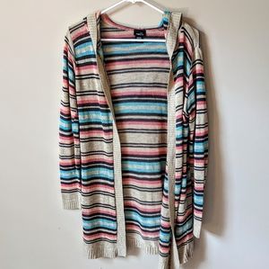 Multi-color acrylic cardigan.
